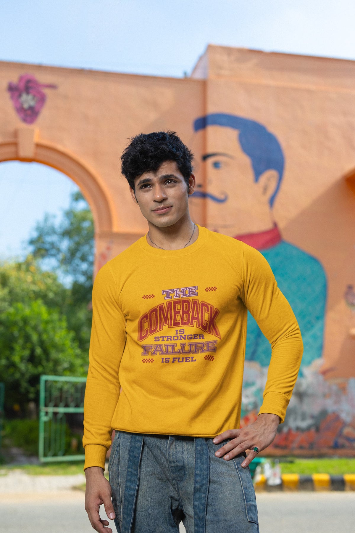 Karavirs® Expand Golden Yellow sweatshirt for men India