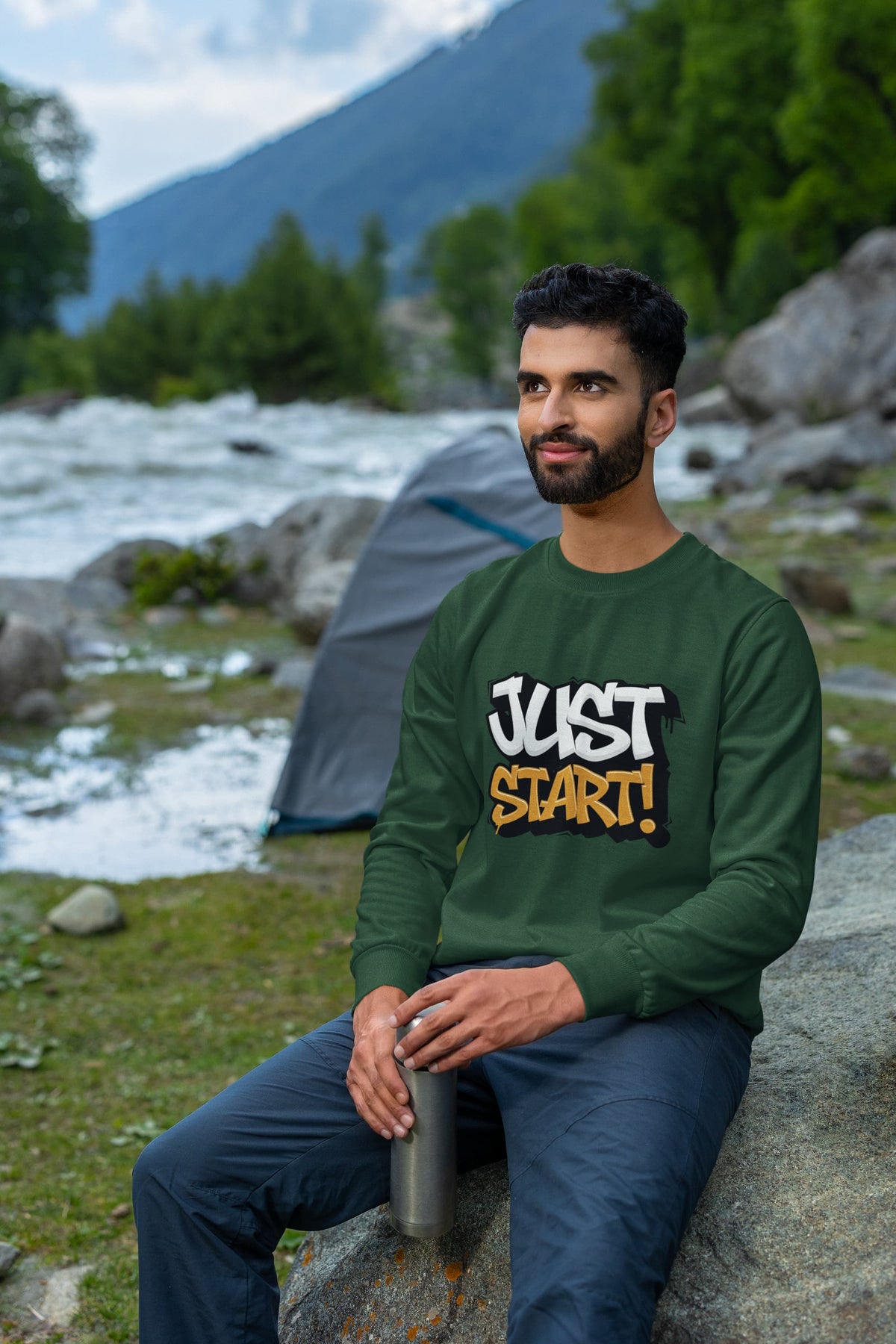 Karavirs® Nerve Olive Green sweatshirt for men India