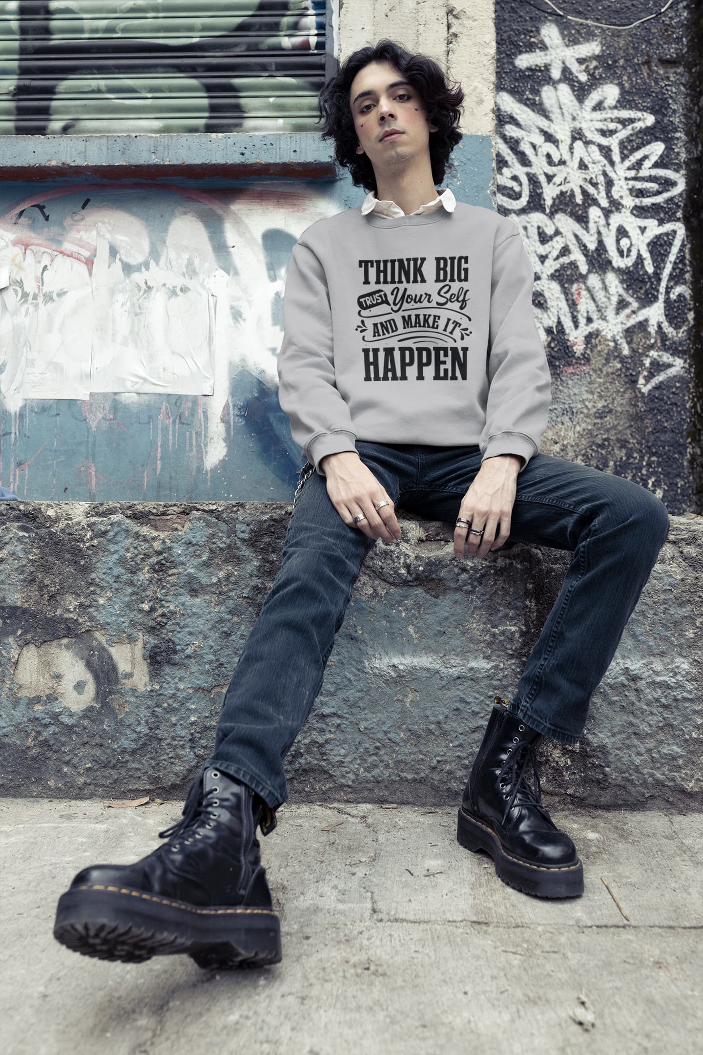 UNISEX MELANGE GREY SWEATSHIRT
