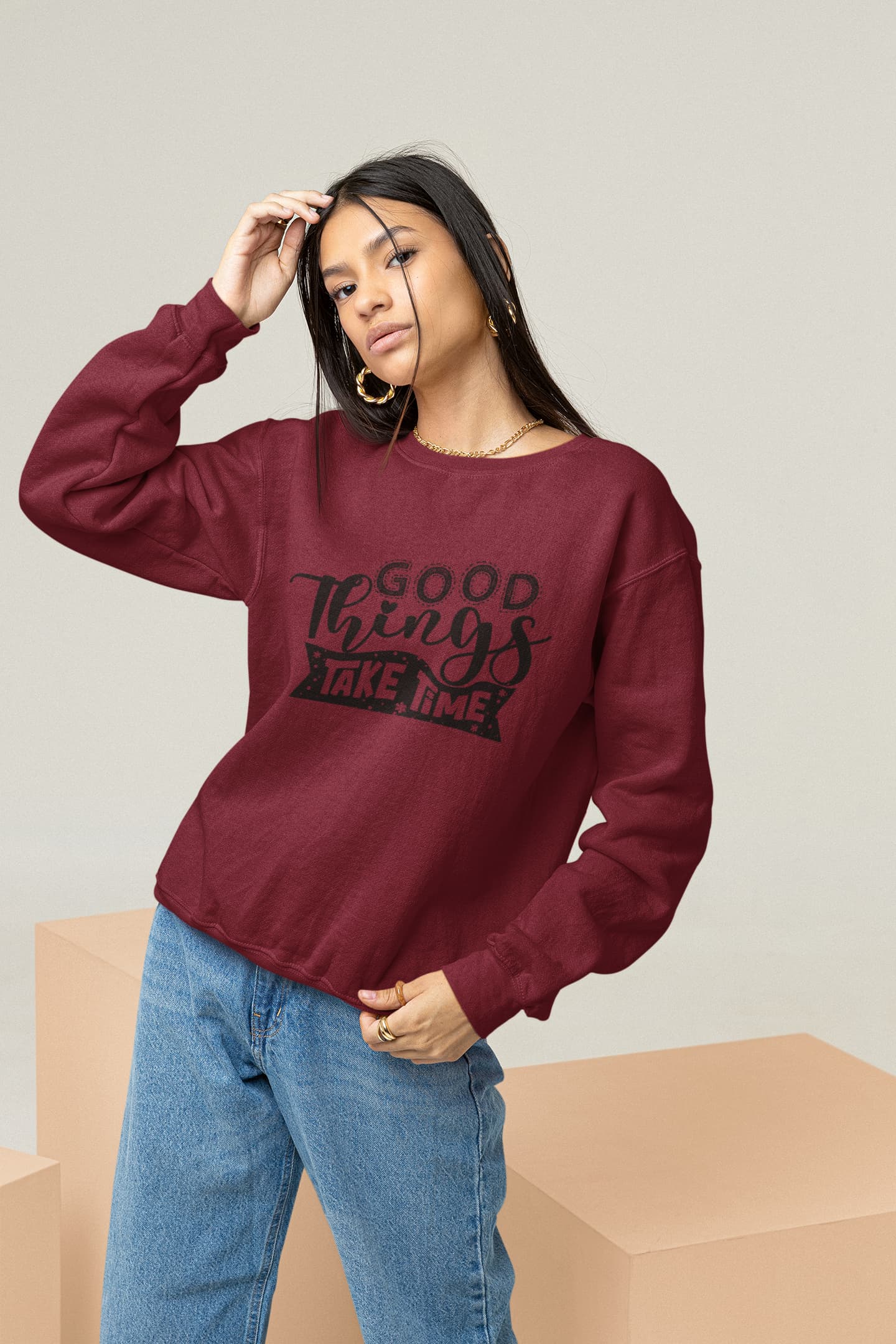 UNISEX MAROON SWEATSHIRT 