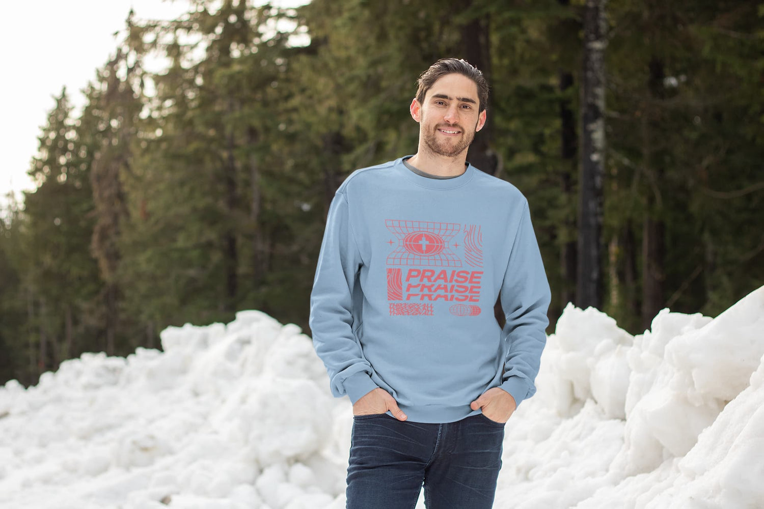 MENS BABY BLUE SWEATSHIRT