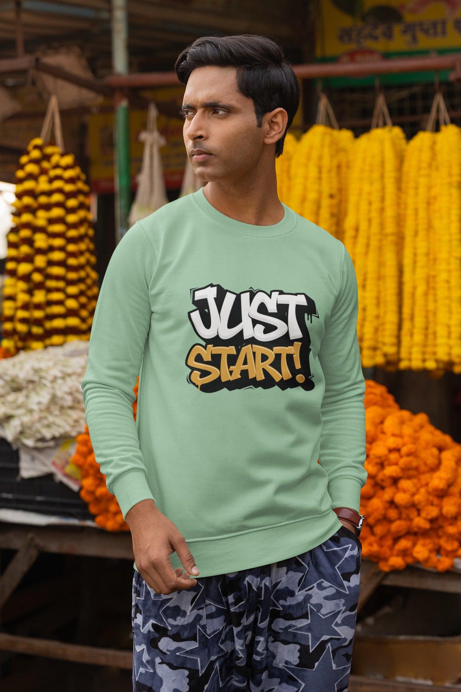 MENS MINT GREEN SWEATSHIRT