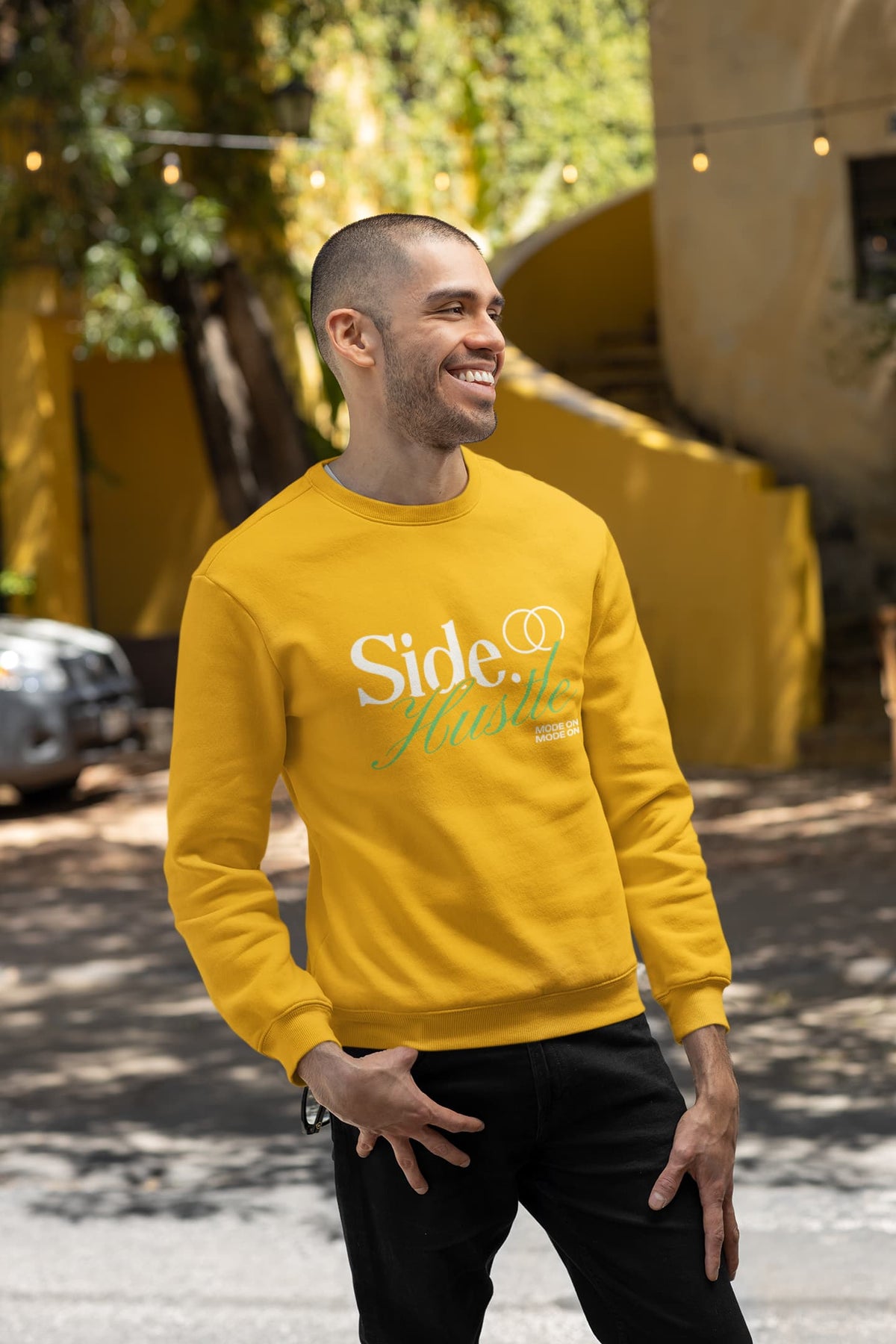 Karavirs® Side Golden Yellow sweatshirt for men India