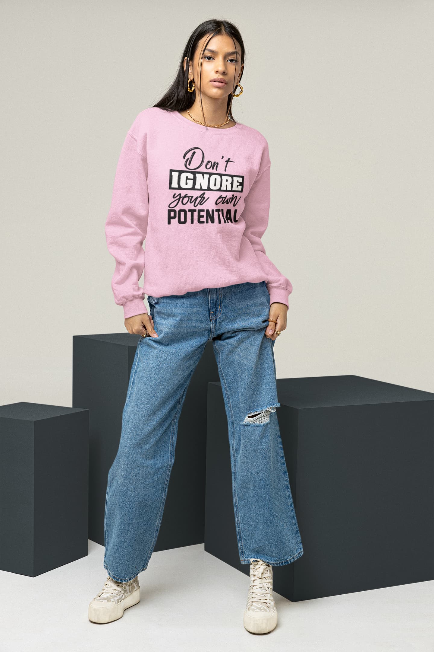 UNISEX LIGHT PINK SWEATSHIRTS