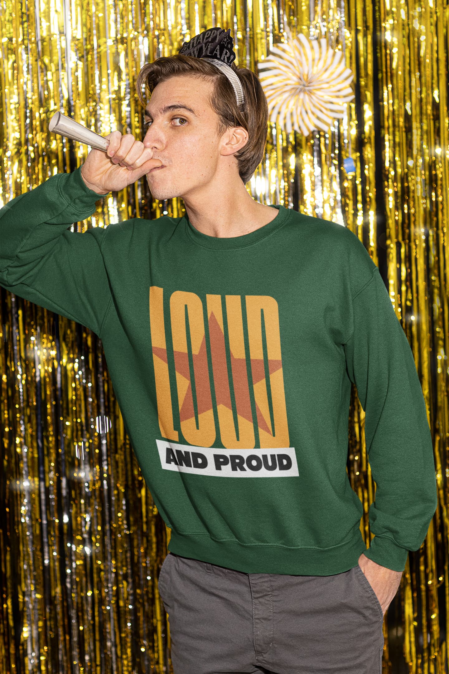 MENS OLIVE GREEN SWEATSHIRT