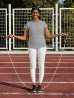 Women's Melange Grey Round Neck T-shirt