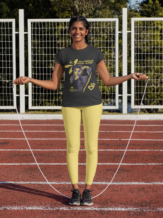 Women's Black Round Neck T-shirts