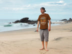 Men's Coffee Brown Round Neck T-shirts
