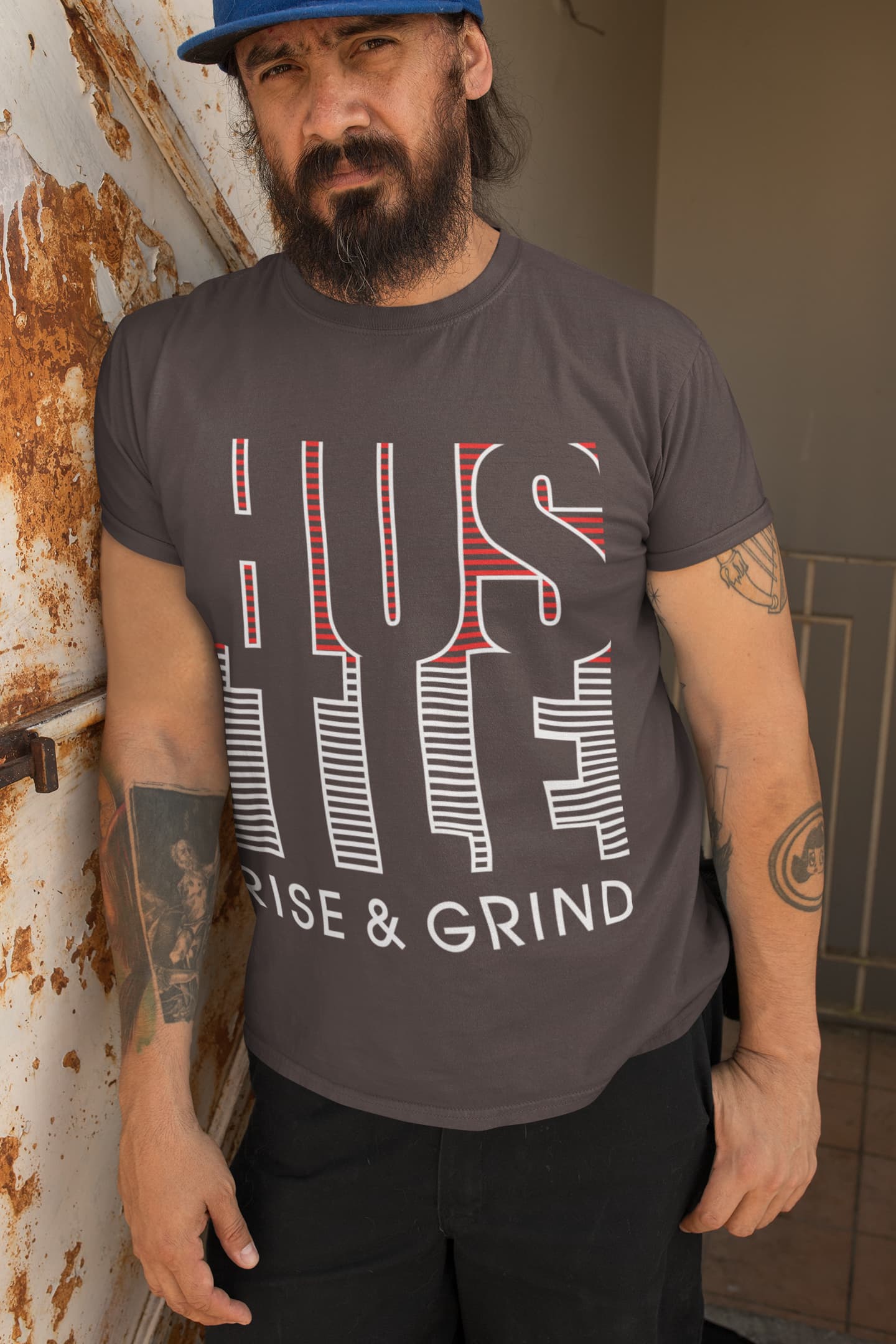 Men's Charcoal Grey Round Neck T-shirt