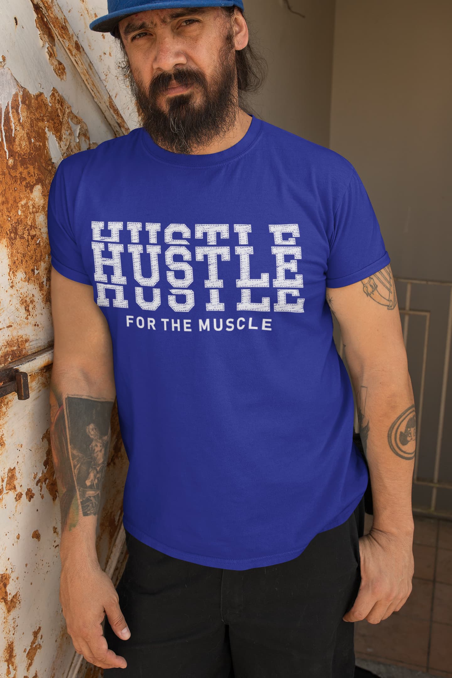 Men's Royal Blue Round Neck T-shirts