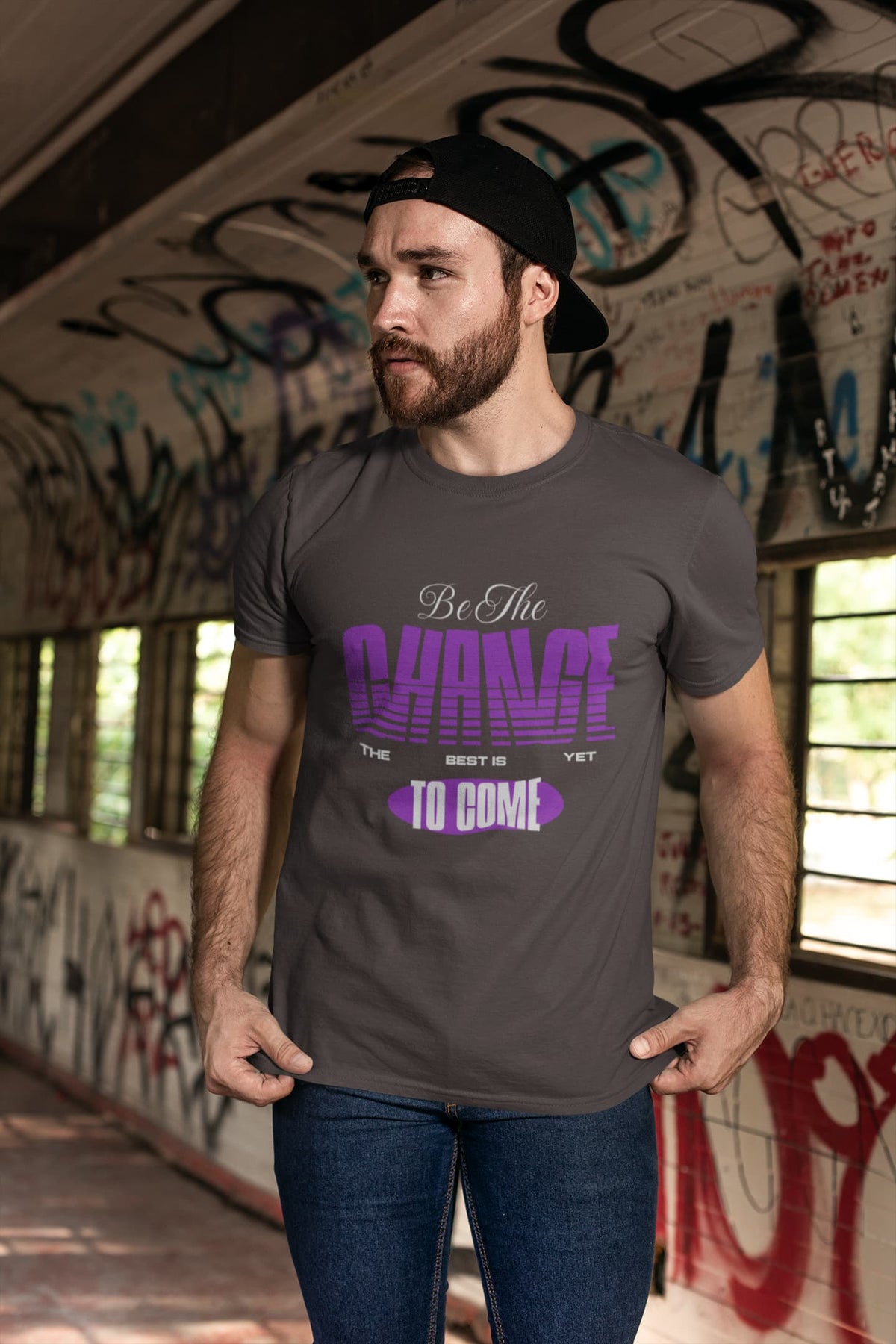 MENS CHARCOAL GREY ROUNDNECK T-SHIRT