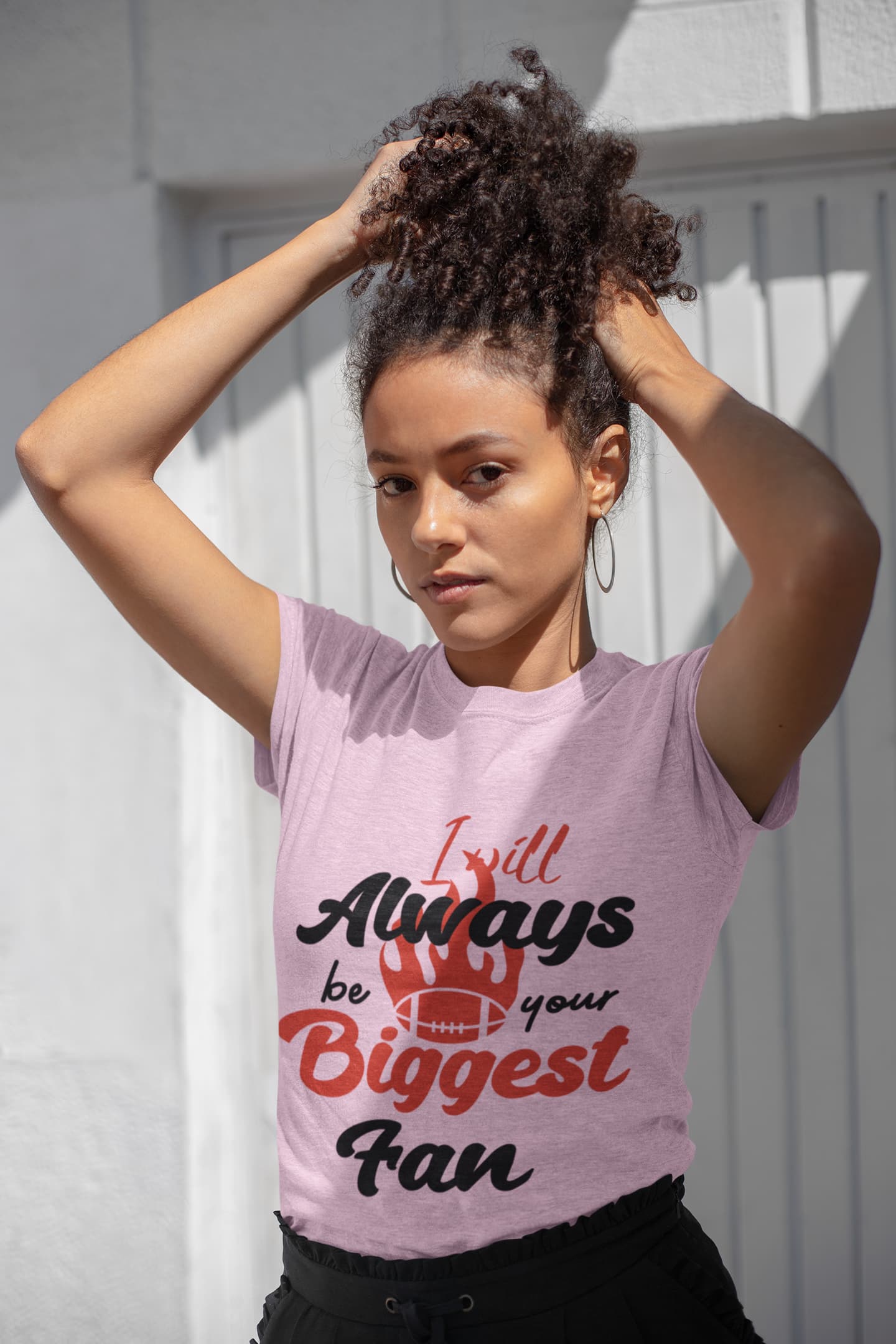 Women's Light Pink Round Neck T-shirts