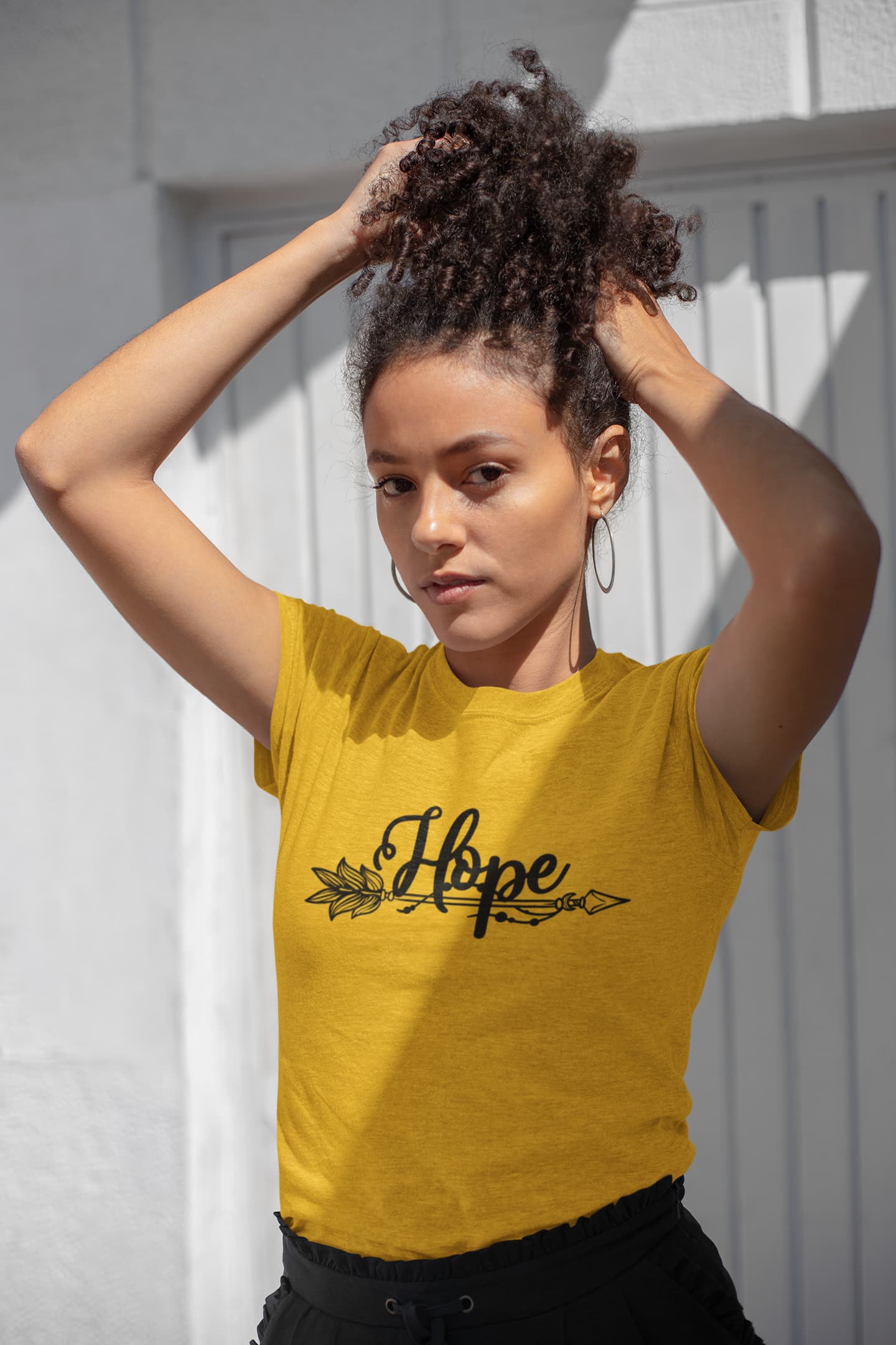 WOMENS GOLDEN YELLOW ROUNDNECK T-SHIRT