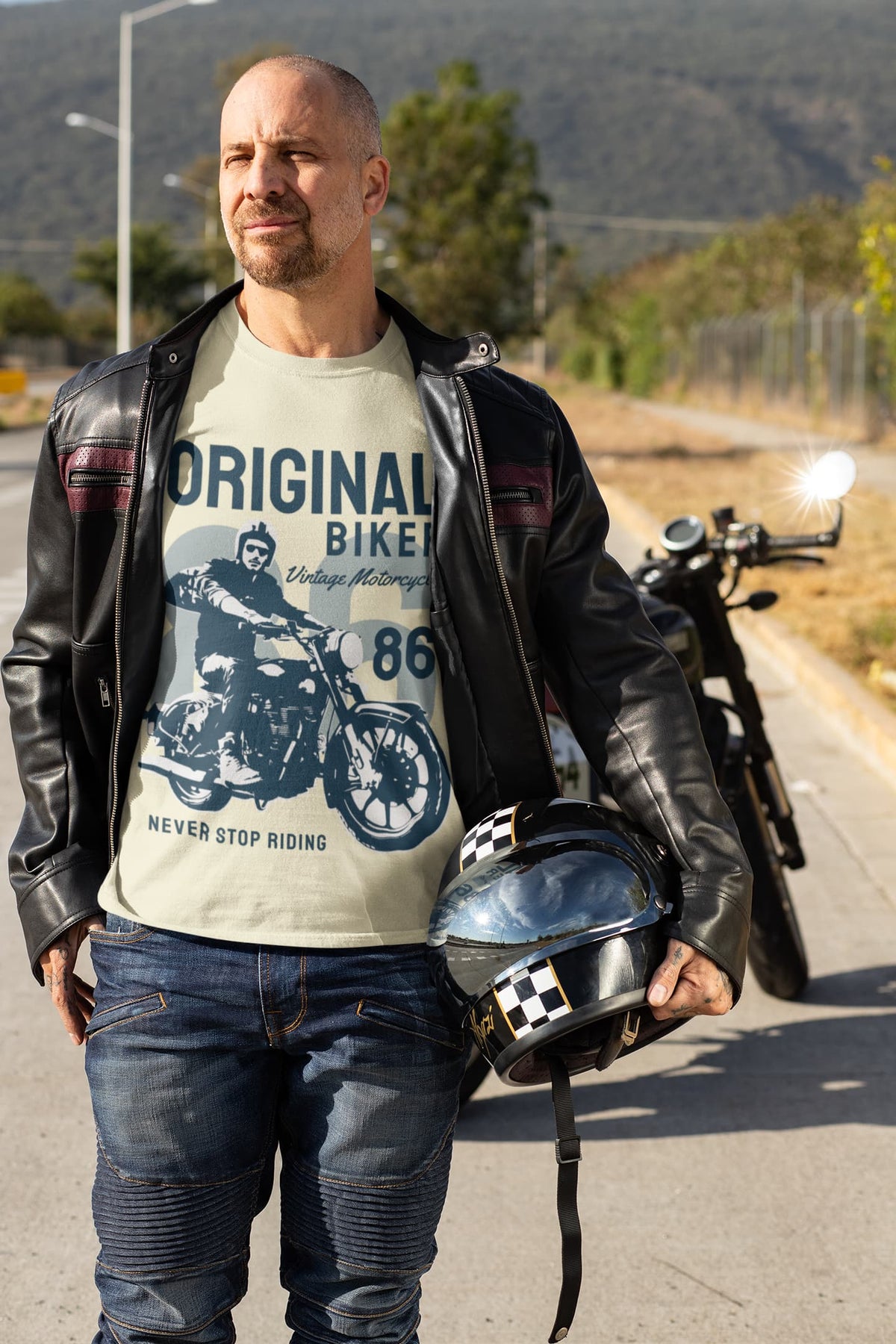 Men's Almond Round Neck T-shirts