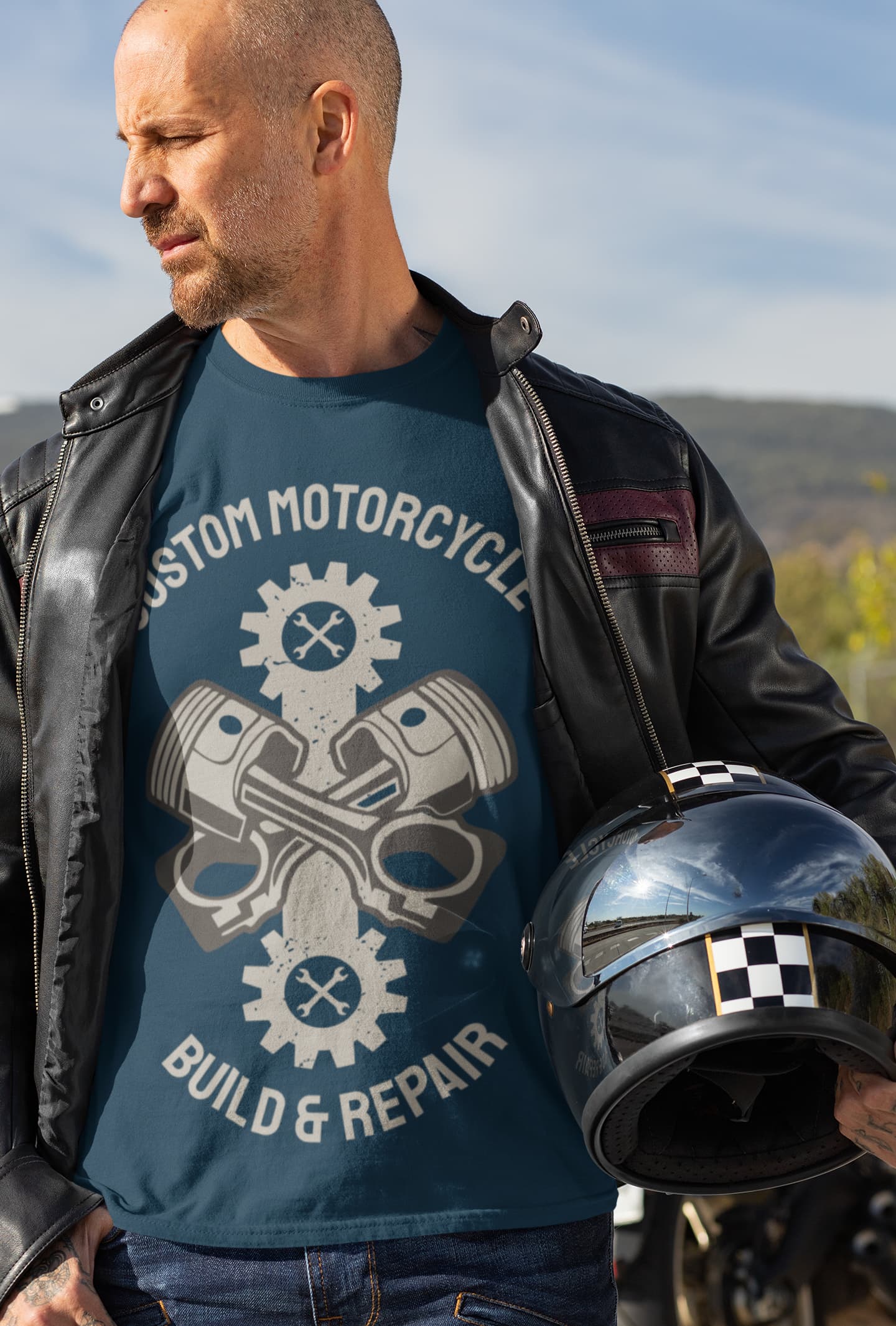 Men's Navy Blue Round Neck T-shirts