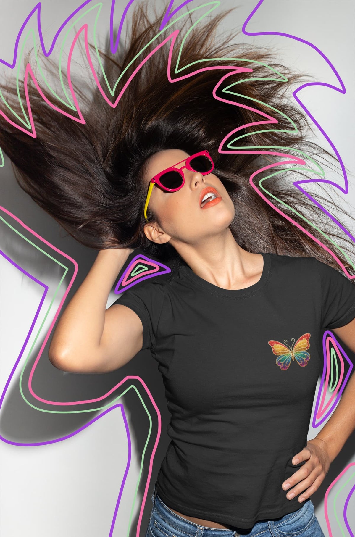 Women's Black Round Neck T-shirt