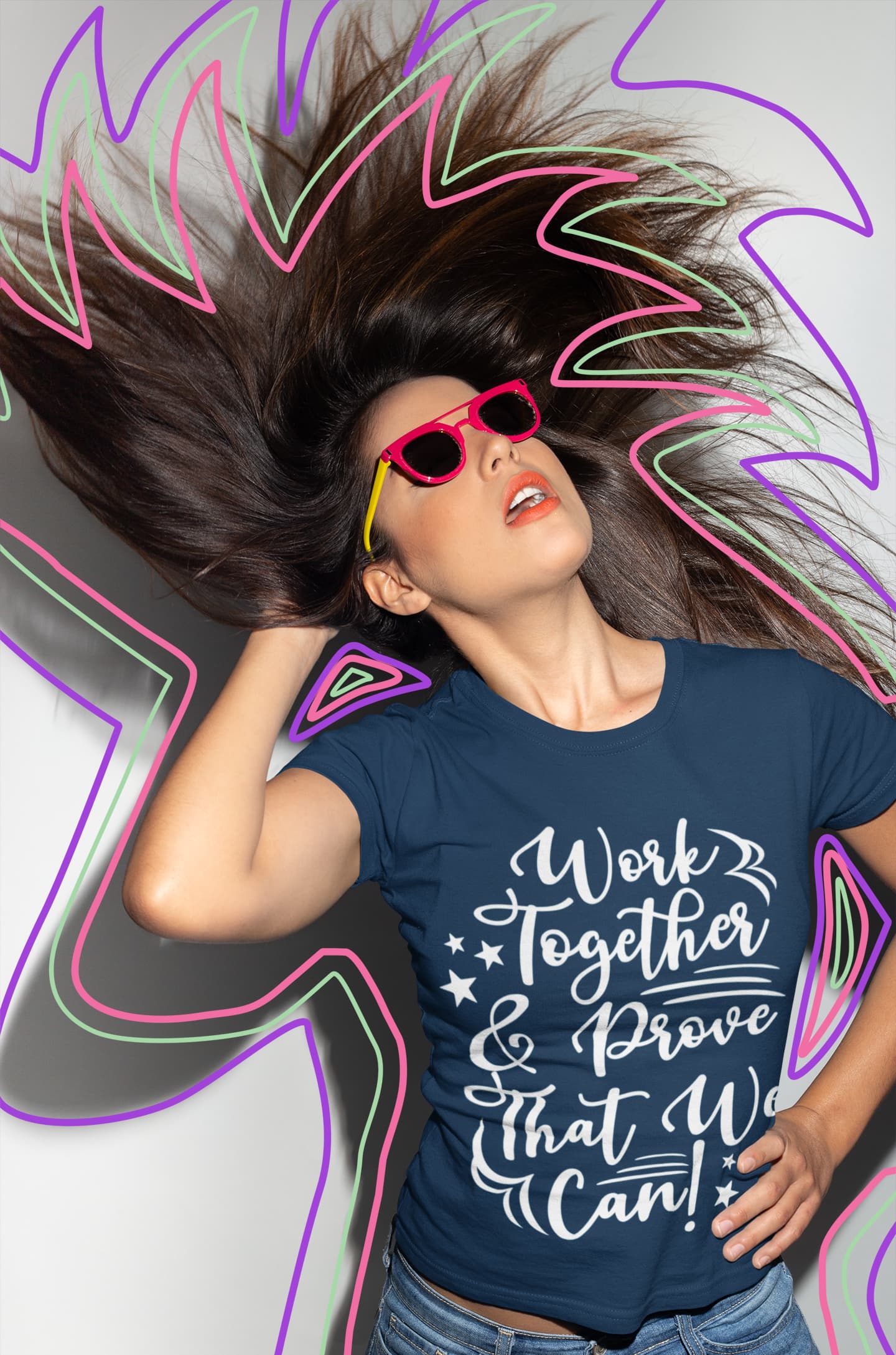 Women's Navy Blue Round Neck T-shirts