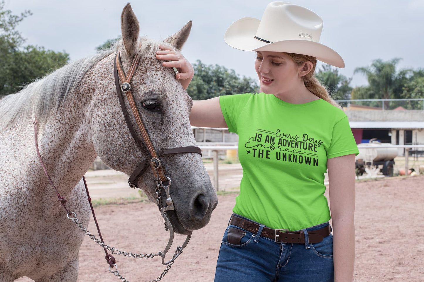 Women's Liril Green Round Neck T-shirts