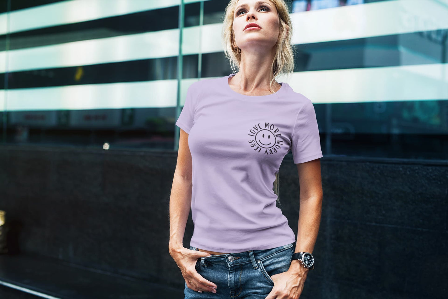 Women's Iris Lavender Round Neck T-shirts