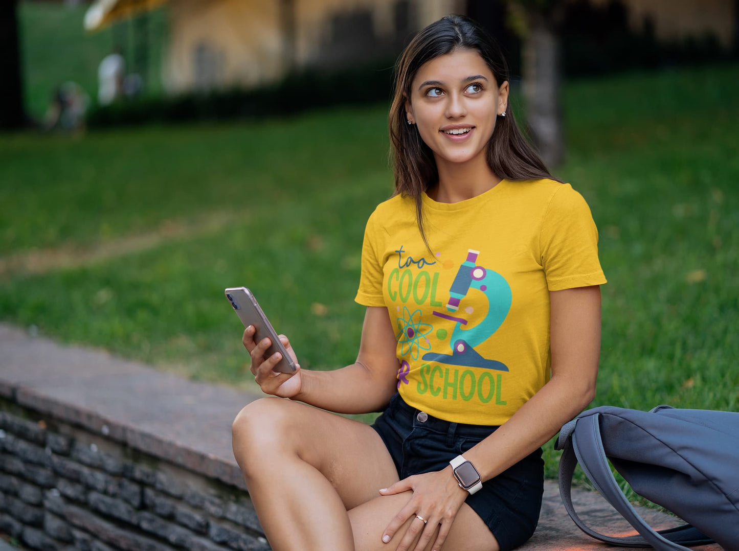 Women's Golden Yellow Round Neck T-shirts