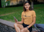 Women's Mustard Yellow Round Neck T-shirts