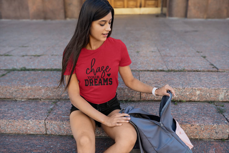 WOMENS RED ROUNDNECK T-SHIRT