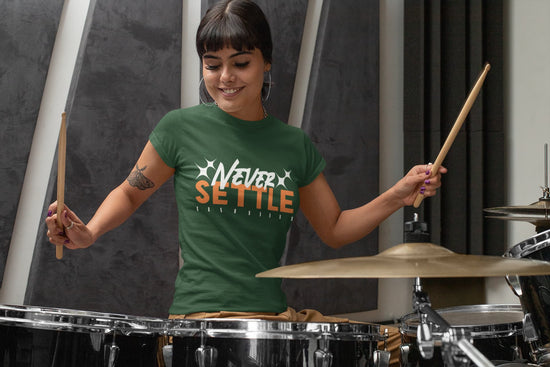 WOMENS OLIVE GREEN ROUNDNECK T-SHIRT