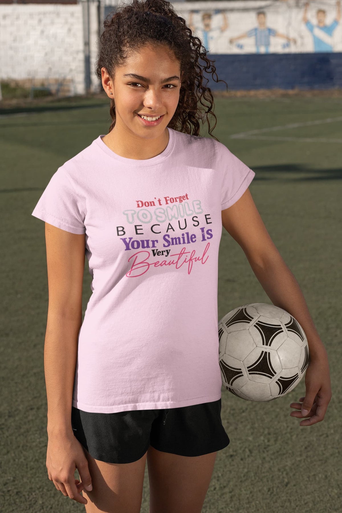 WOMENS LIGHT PINK ROUNDNECK T-SHIRT