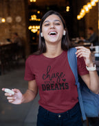 WOMENS MAROON ROUNDNECK T-SHIRT
