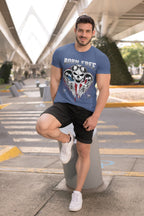 Men's Smoke Blue Round Neck T-shirts