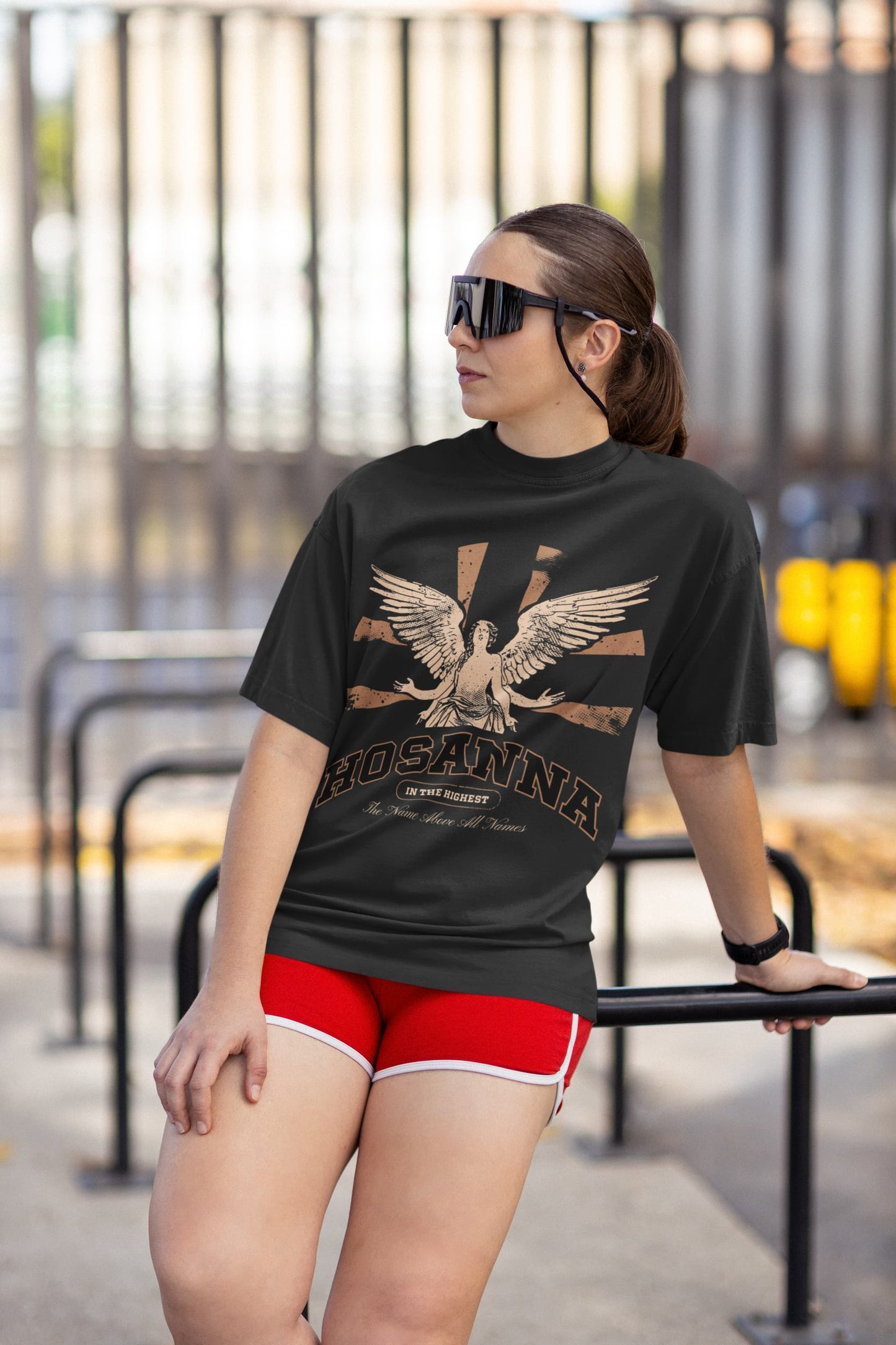 Women's Black Oversized Round Neck T-shirts