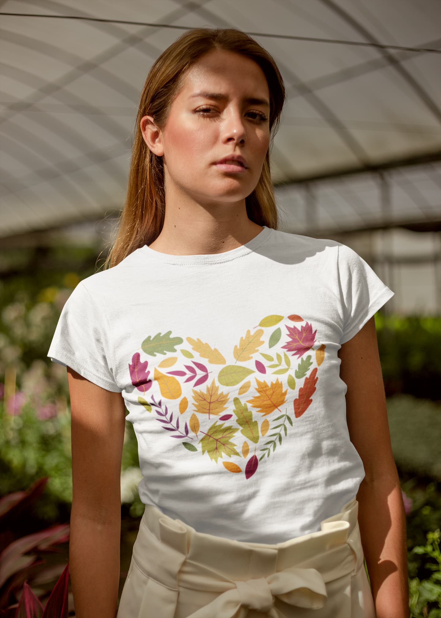 Women's White Round Neck T-shirts
