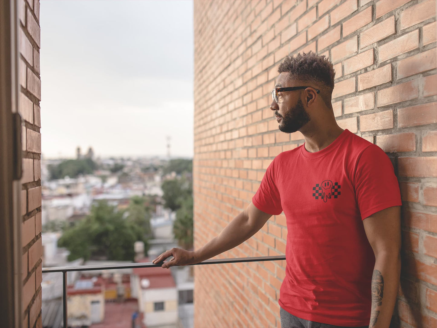 Men's Red Round Neck T-shirts