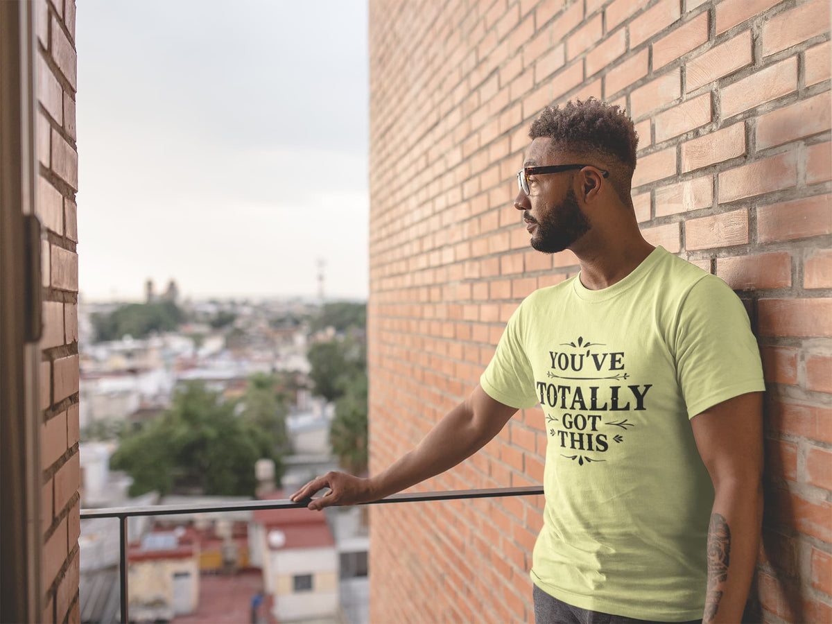 Karavirs® Confident Butter Yellow graphic tee for men India