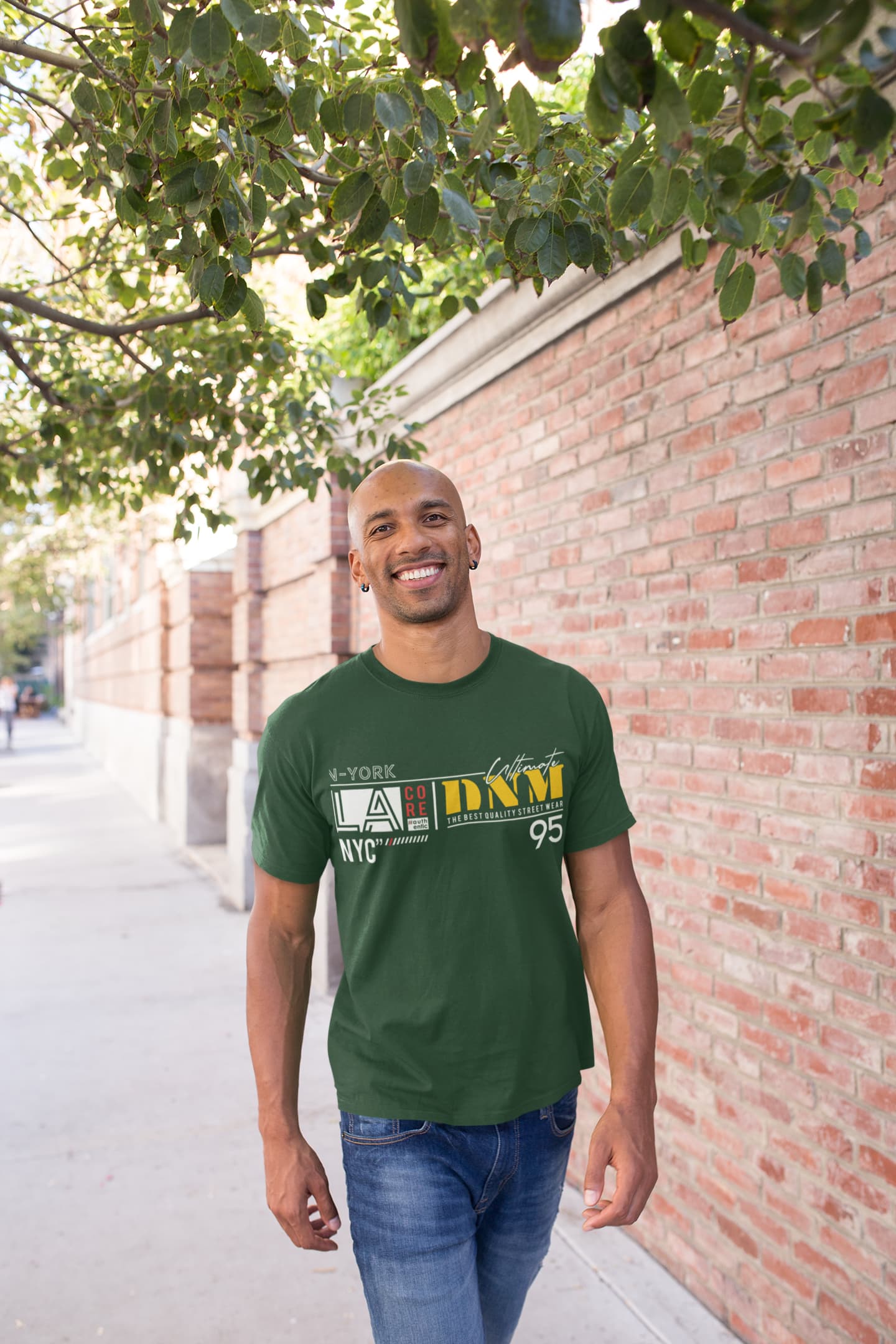 Men's Olive Green Round Neck T-shirts