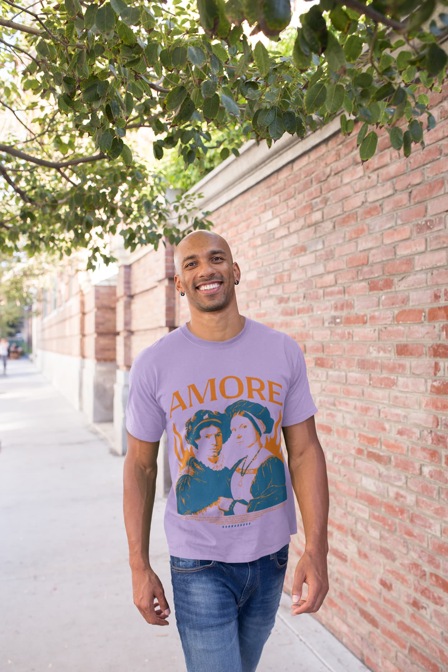 Men's Iris Lavender Round Neck T-shirts