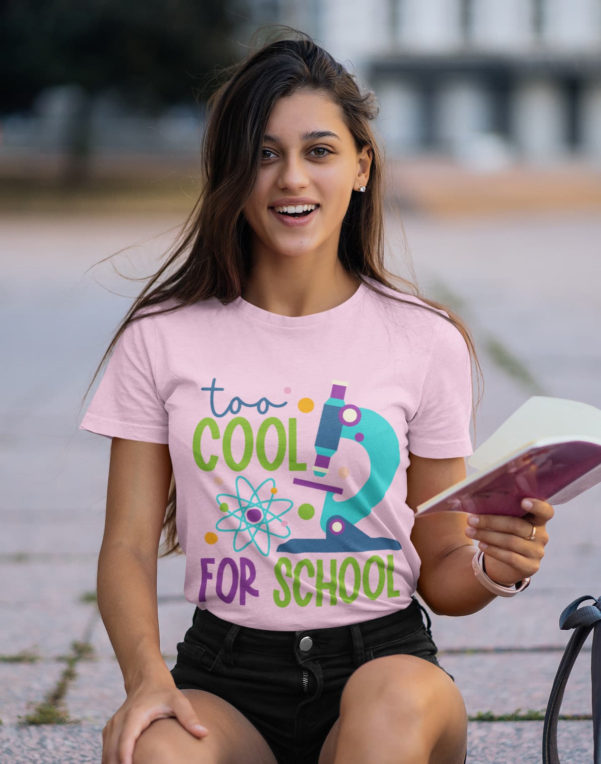 Women's Light Pink Round Neck T-shirts