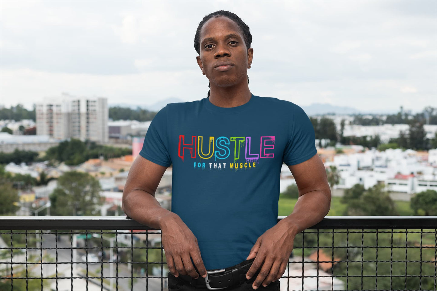 Men's Navy Blue Round Neck T-shirt