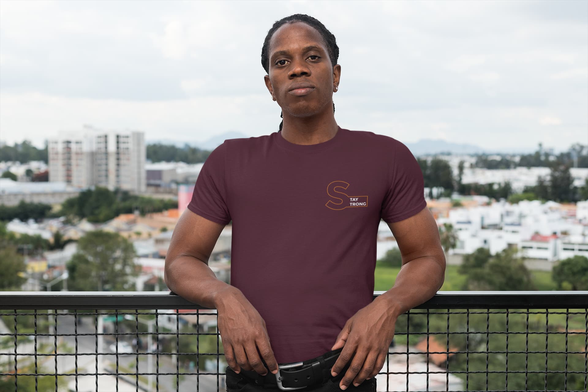 MENS BURGUNDY ROUNDNECK T-SHIRT