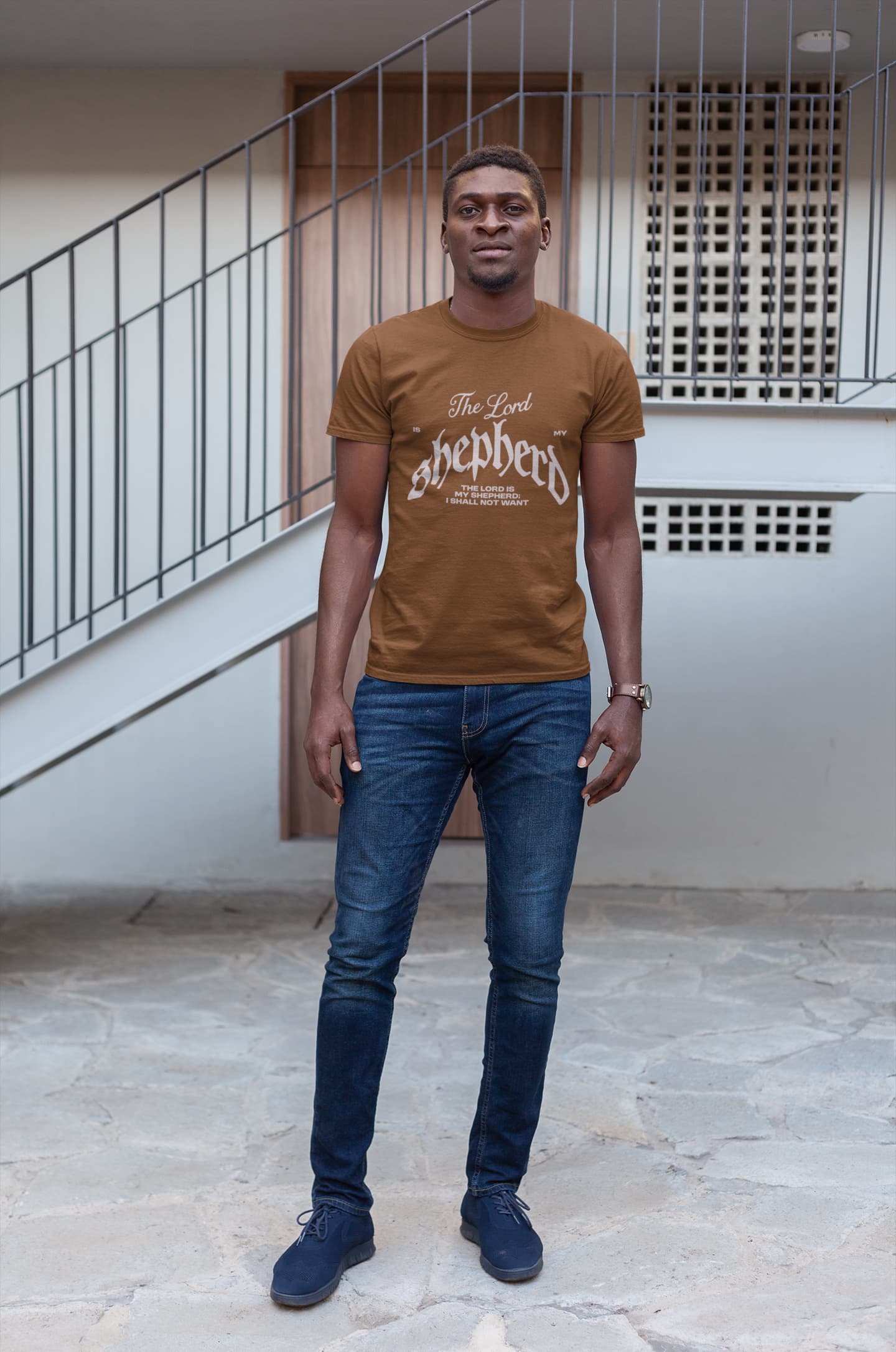 MENS COFFEE BROWN ROUNDNECK T-SHIRT
