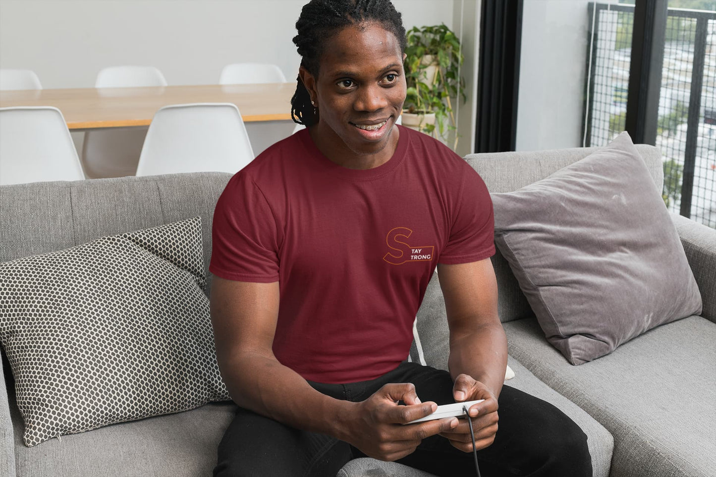 MENS MAROON ROUNDNECK T-SHIRT