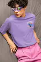 Men's Iris Lavender Oversized Round Neck T-shirt