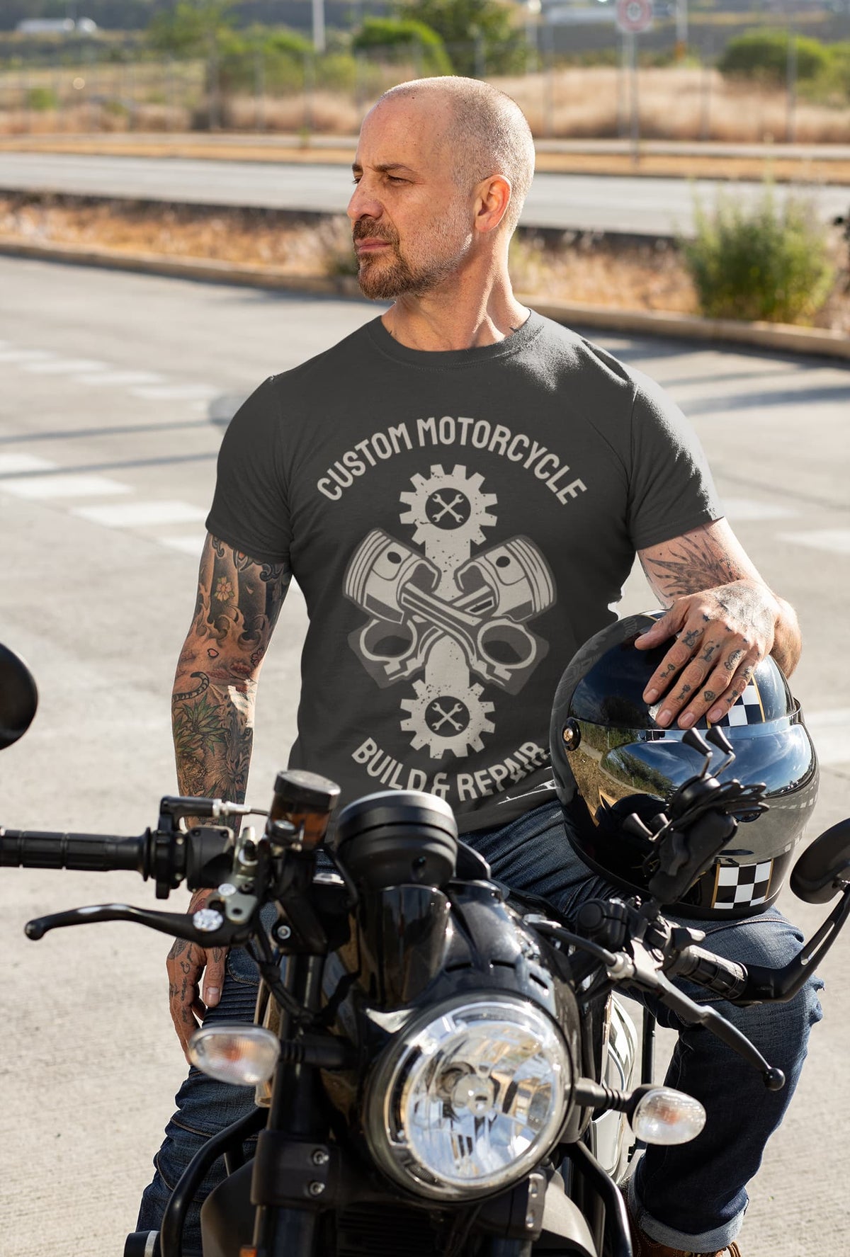 Men's Black Round Neck T-shirts