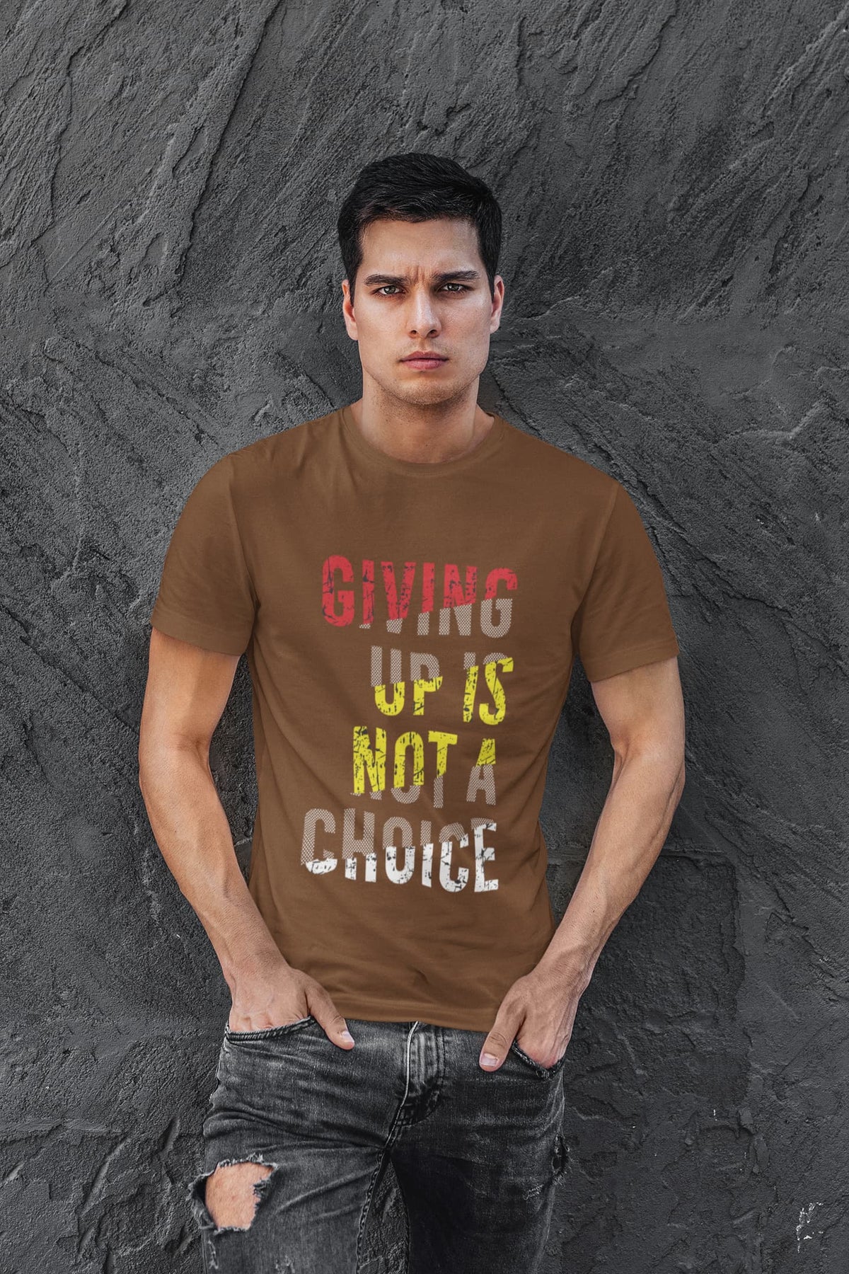 Karavirs® Giving Coffee Brown graphic tee for men India
