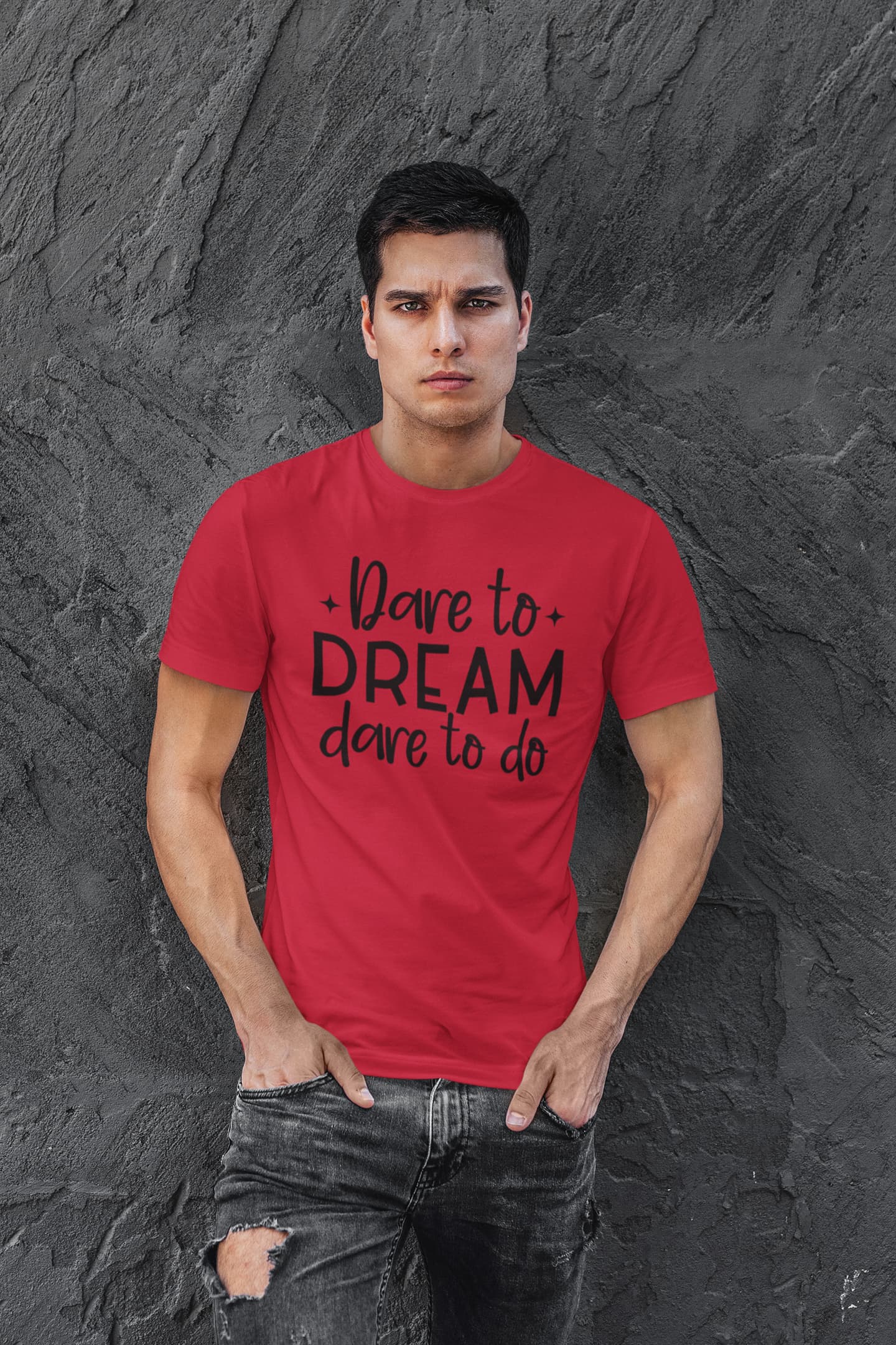 MENS RED ROUNDNECK T-SHIRT