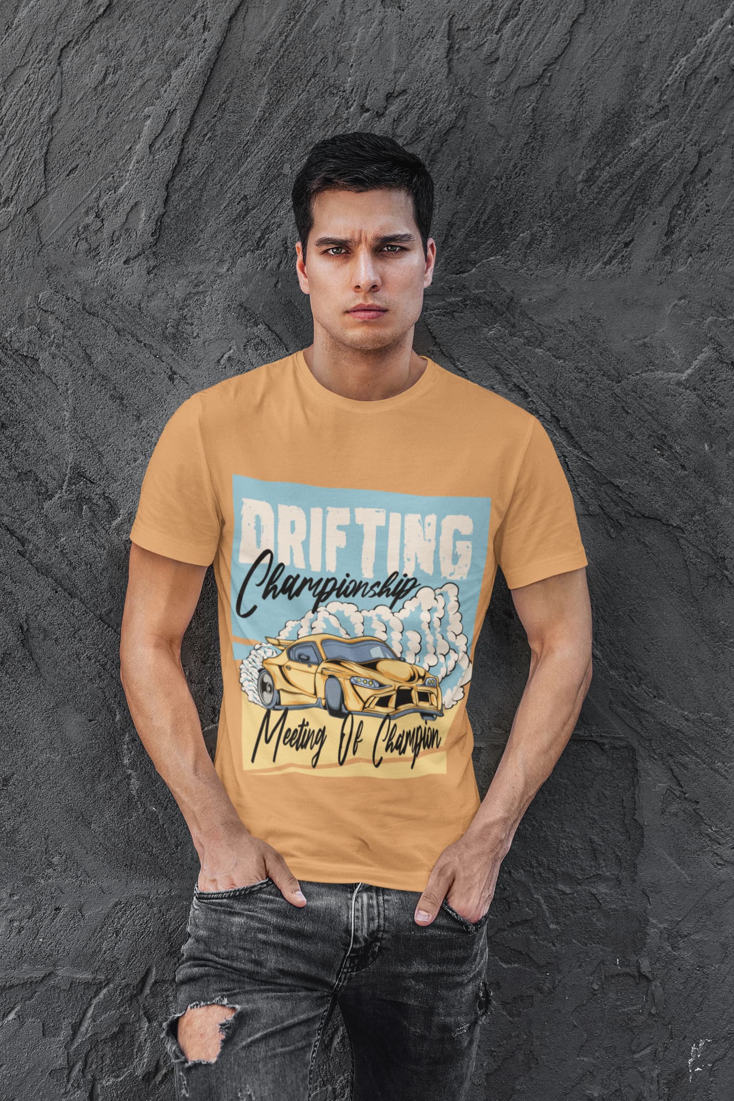 Men's Mustard Yellow Round Neck T-shirts