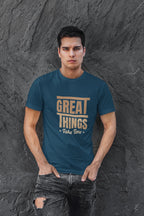 MENS NAVY BLUE ROUNDNECK T-SHIRT