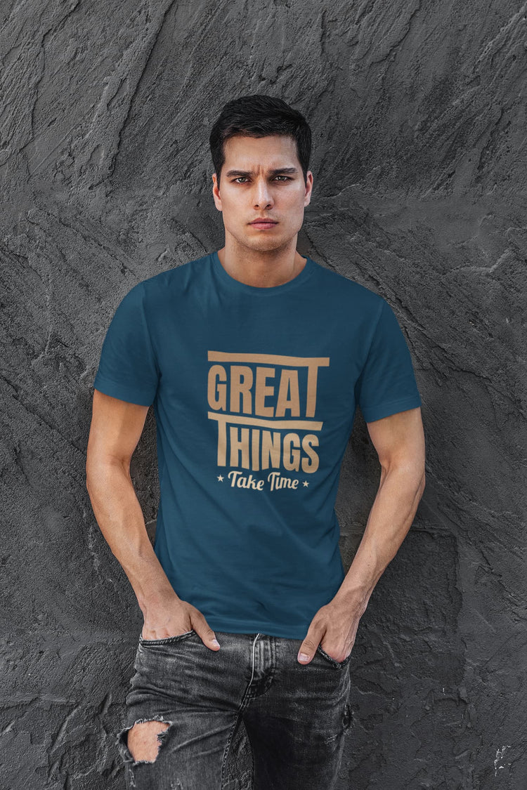 MENS NAVY BLUE ROUNDNECK T-SHIRT