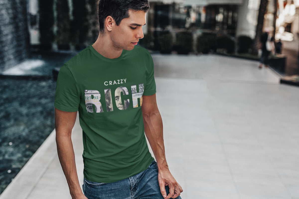 Karavirs® Affluent Olive Green graphic tee for men India