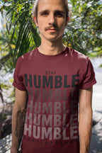 Men's Maroon Round Neck T-shirts